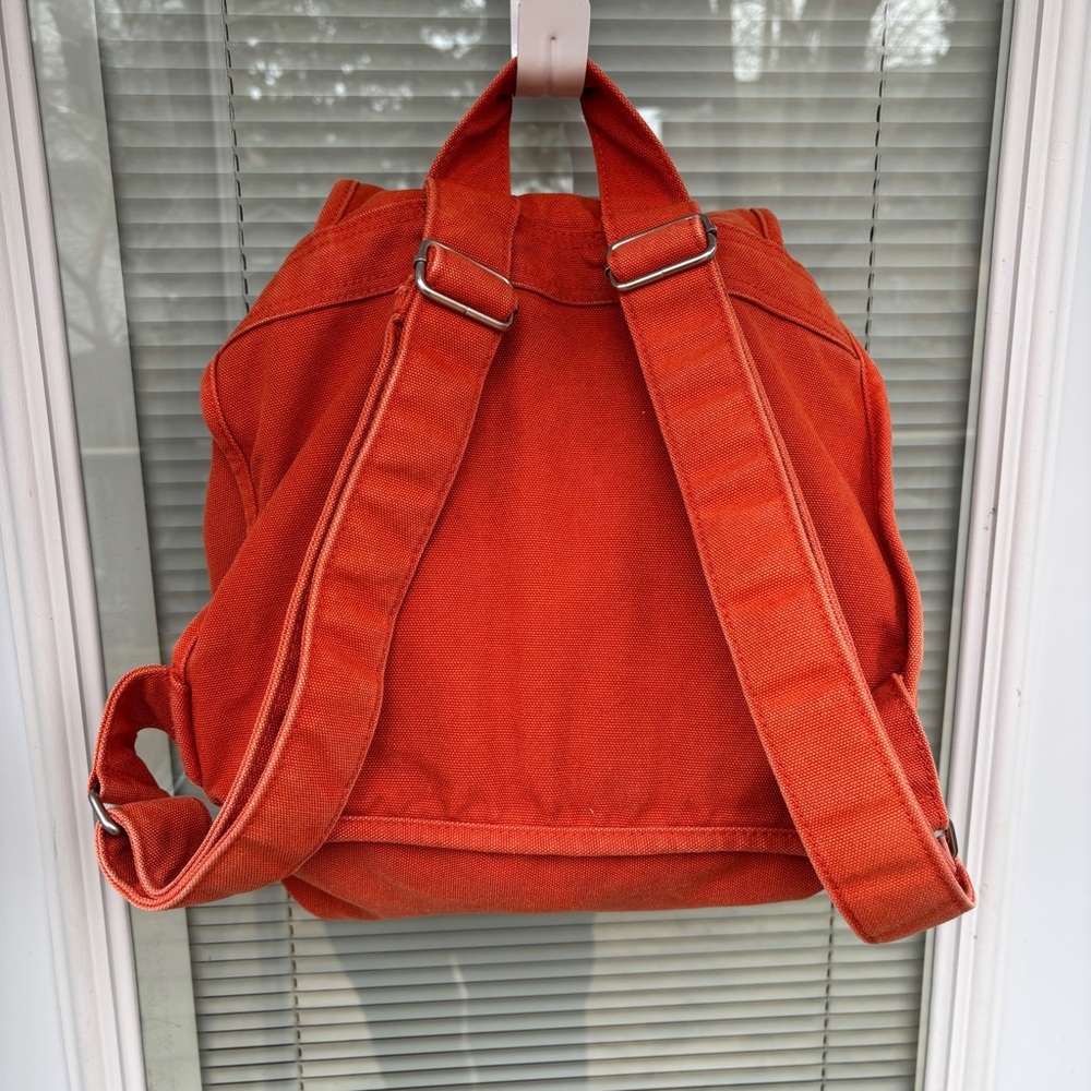 BAGGU Orange Canvas Drawstring Backpack - Picture 8 of 8